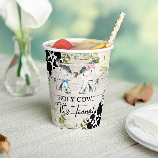 Vasos De Papel La vaca sagrada son tazas de papel de bebé gemelas (in situ)