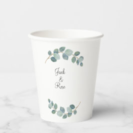 Vasos De Papel La vegetación rústica Eucalyptus Boda de verano.