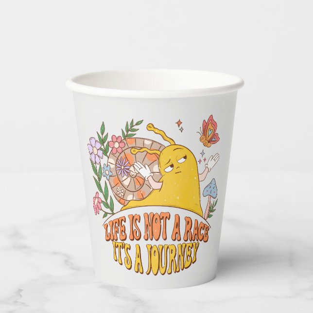 Vasos De Papel La vida no es una carrera, es un viaje (Anverso)