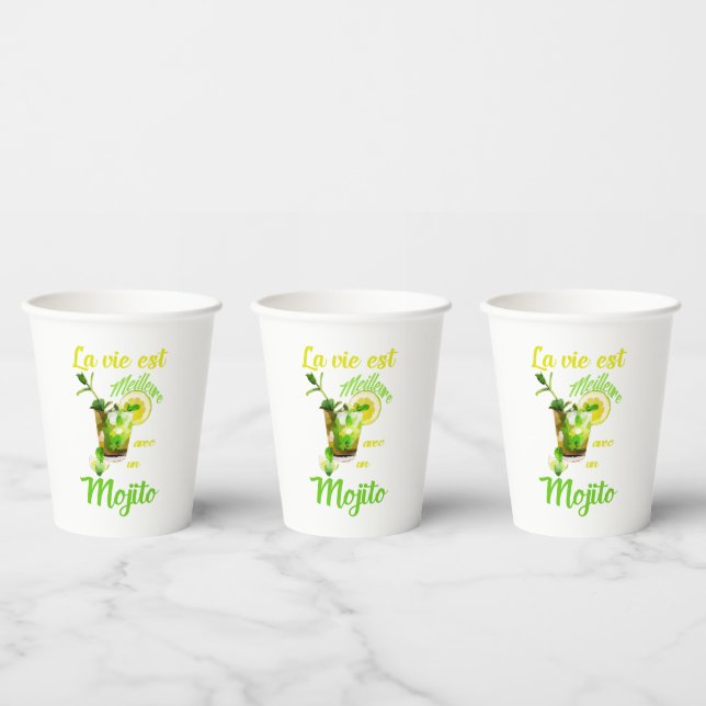 Vasos De Papel La vie est meilleure avec un mojito (Multi)