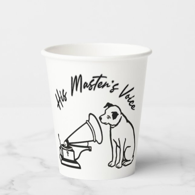 Vasos De Papel La voz de su maestro (Anverso)