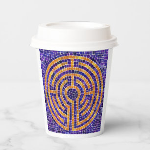 Vasos de Papel LABERINTO MOSAICO - Blanco