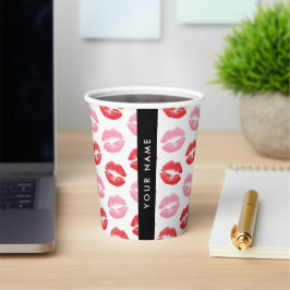 Vasos De Papel Labios rojos, labios rosados, besos, tu nombre, pe