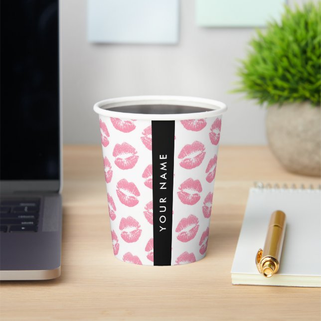 Vasos De Papel Labios rosados, besos, pintalabios, tu nombre, per (in situ)