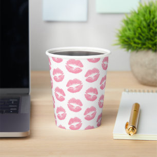 Vasos De Papel Labios Rosados, Patrón De Labios, Palo De Labios R