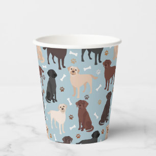 Vasos De Papel Labrador Recuperador de hojas y huesos
