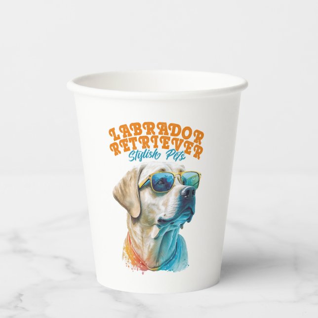 Vasos De Papel Labrador recuperar Mascotas elegantes (Anverso)
