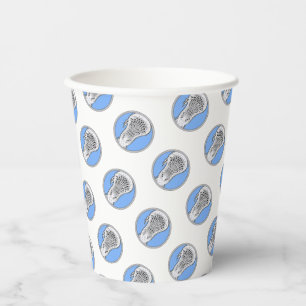 Vasos De Papel Lacrosse Deportes Azul Claro