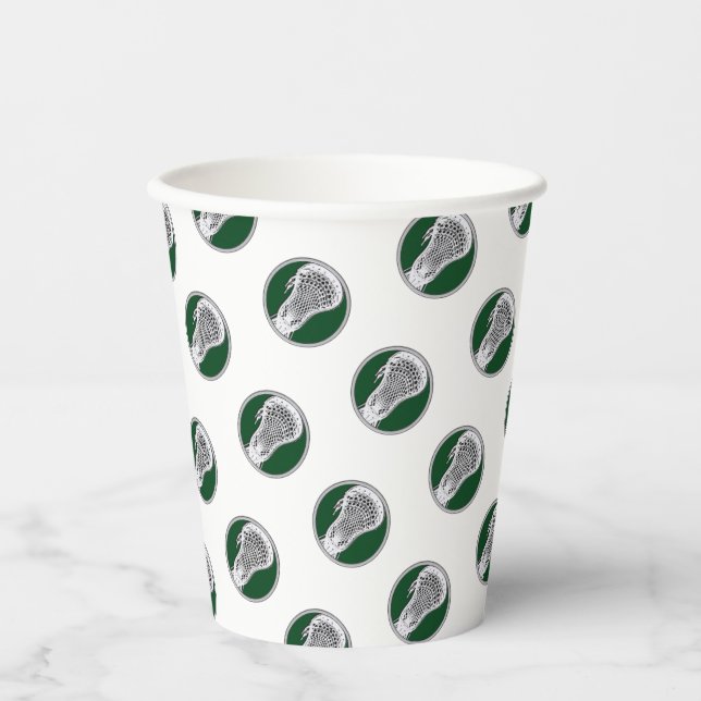 Vasos De Papel Lacrosse Team Green (Anverso)
