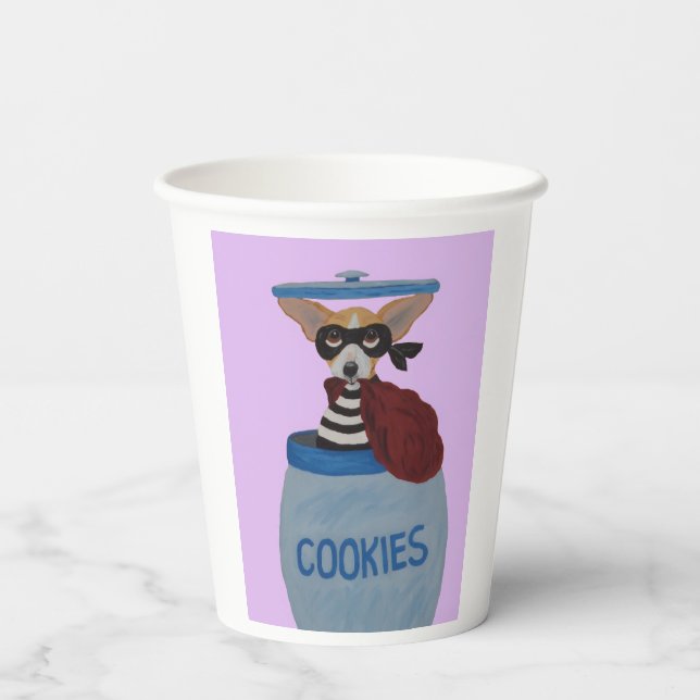 Vasos De Papel Ladrón de Galletas Chihuahua (Reverso )