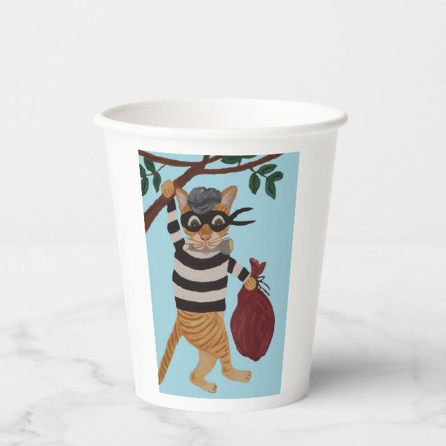 Vasos De Papel Ladrón de Gatos (Anverso)