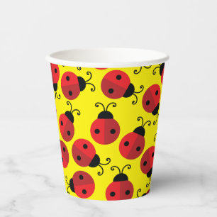 Vasos De Papel Lady Bug Cute Niños Primer Cumpleaños Fiesta Cups