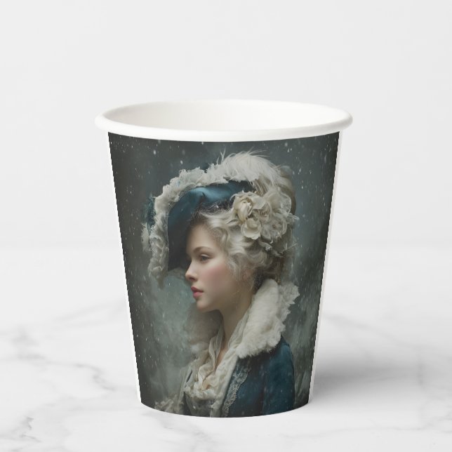 Vasos De Papel Lady in Winter (Anverso)
