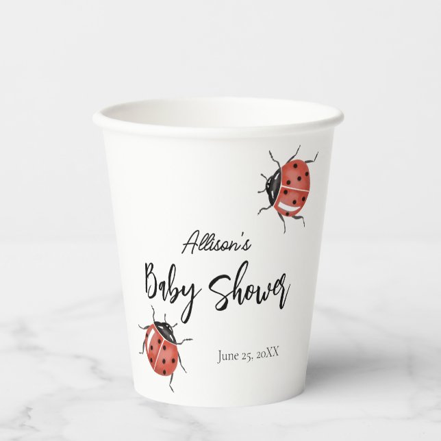 Vasos De Papel Ladybug Baby Shower (Anverso)