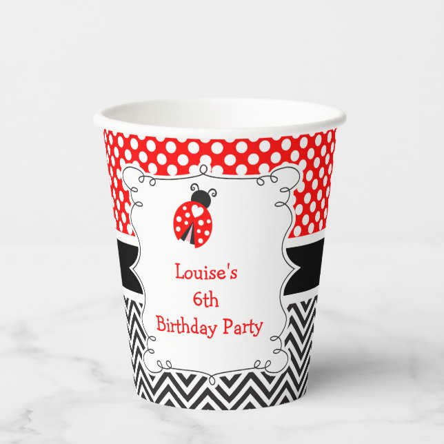 Vasos De Papel Ladybug Ladybird Birthday (Anverso)