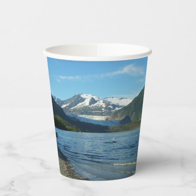 Vasos De Papel Lago Mendenhall en el paisaje Juneau Alaska (Izquierda)