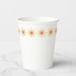 Vasos De Papel Lágrimas rojas, naranjas y amarillas