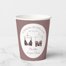 Vasos De Papel Lápiz de color rosa negro de encaje acuático ducha