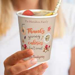 Vasos De Papel Las calorías de Acción de Gracias no cuentan