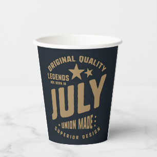 Vasos De Papel Las leyendas nacen en julio Calidad original