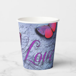 Vasos De Papel Las mariposas adoran el azul