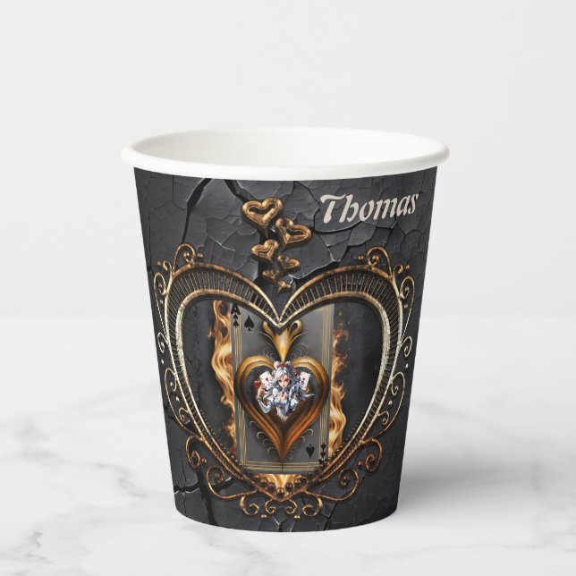 Vasos De Papel Las mujeres del corazón en llamas. (Anverso)