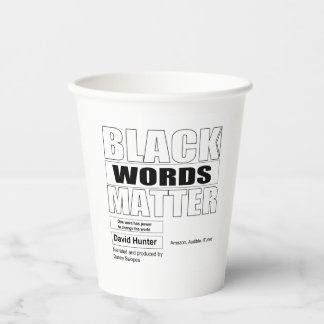 Vasos De Papel Las palabras afroamericanas negras importan