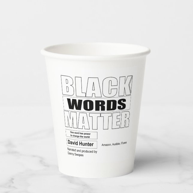 Vasos De Papel Las palabras afroamericanas negras importan (Anverso)