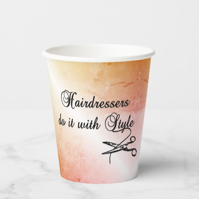 Vasos De Papel Las Peluquerías Lo Hacen Con Estilo (Anverso)