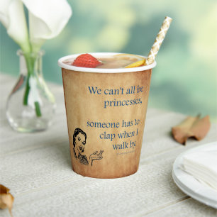 Vasos De Papel Las princesas de SlipperyJoe aplauden cartel vinta