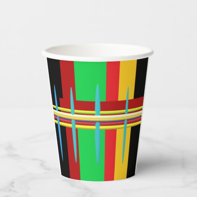 Vasos De Papel Las rayas de arte moderno son abstractas (Anverso)