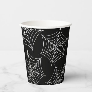 Vasos De Papel Las telarañas de Halloween son negras