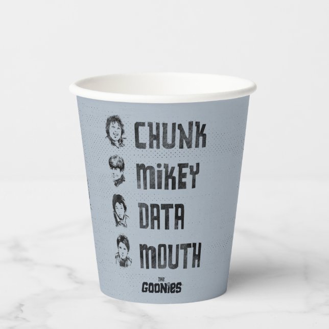 Vasos De Papel Las tonterías | Chunk, Mikey, Data, Mouth (Anverso)