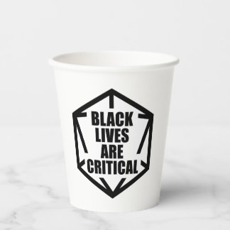 Vasos De Papel Las vidas negras BLM son críticas [B&W]