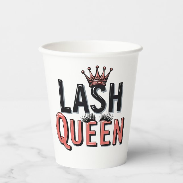 Vasos De Papel Lash Queen Funny Ojos Lámparas maquillaje (Anverso)
