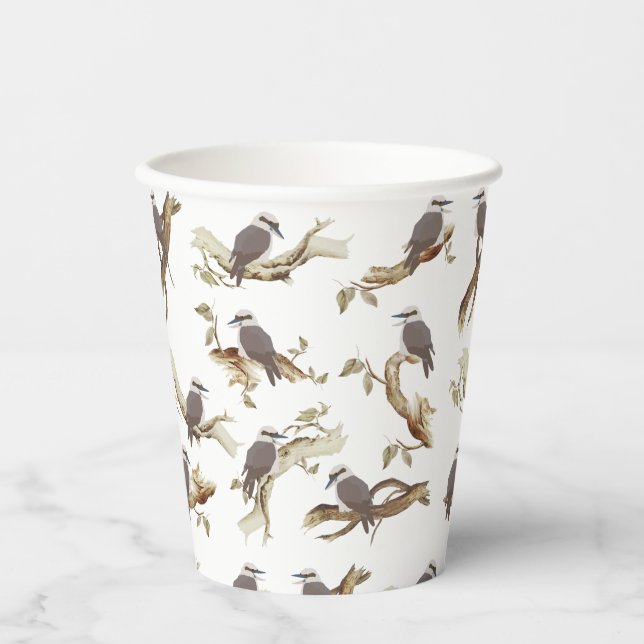 Vasos De Papel Laughing Kookaburra Australian Bird Eucalyptus (Anverso)