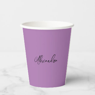 Vasos De Papel Lavanda de nombre propio de caligrafía plana minim