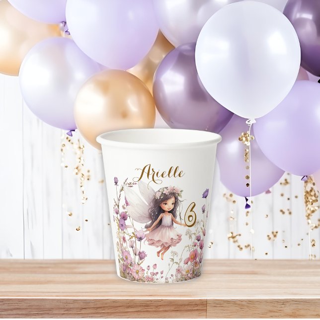 Vasos De Papel Lavender Fairy wildflower pixie cumpleaños (Subido por el creador)