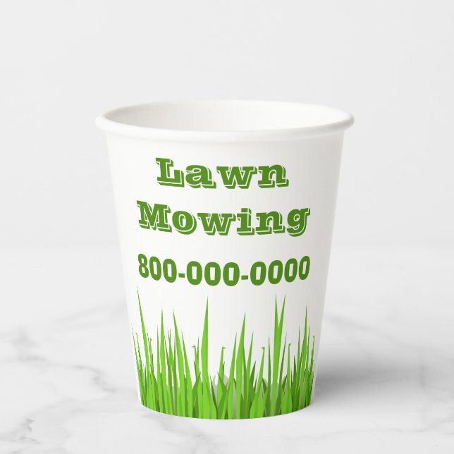 Vasos De Papel Lawn Mowing Business (Anverso)