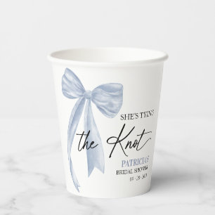 Vasos De Papel Lazo azul polvoriento Está atando el nudo Despedid