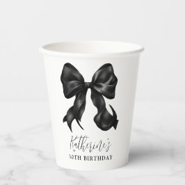 Vasos De Papel Lazo Negro Cumpleaños 30 40 50