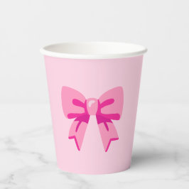 Vasos De Papel Lazo rosa