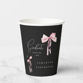 Vasos De Papel Lazo rosa foto fondo negro elegante graduación