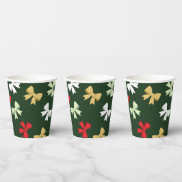 Vasos De Papel Lazos Navideños