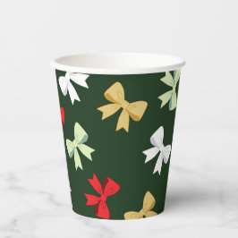 Vasos De Papel Lazos Navideños