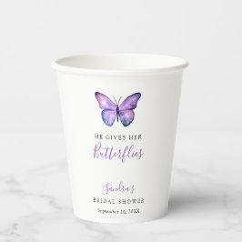 Vasos De Papel Le da mariposas a su mariposa novia ducha mariposa