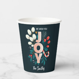 Vasos De Papel Le Deseamos JOVEN, Navidades Candy Cane & Foliage