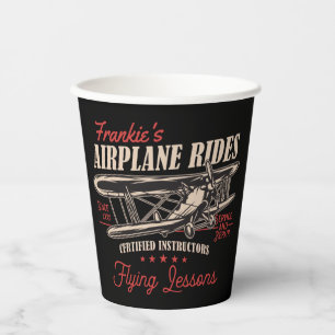 Vasos De Papel Lecciones de vuelo retro para aviones personalizad