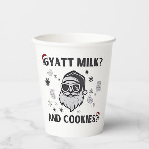 Vasos De Papel Leche Gyatt y Galletas Divertido Santa Gen Alpha