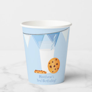 Vasos De Papel Leche y galletas